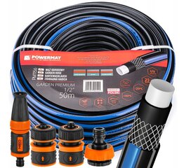 Kastmisvoolik otsikuga Powermat GARDEN PREMIUM 1/2" PM1156, 50 m, 25 baari цена и информация | Оборудование для полива | kaup24.ee