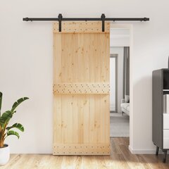 vidaXL liuguks tarvikutega, 90 x 210 cm, männipuit цена и информация | Межкомнатные двери | kaup24.ee