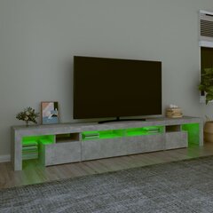 vidaXL telerialus LED-tuledega, betoonhall, 260x36,5x40 cm hind ja info | TV alused | kaup24.ee