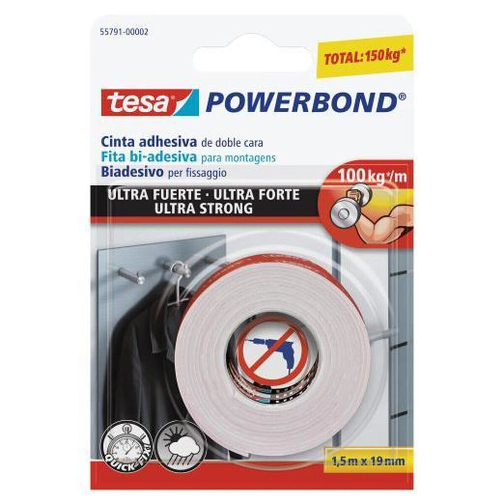 Kleeplint Tesa Powerbond Ultra Strong (19 mm x 1,5 m) hind ja info | Käsitööriistad | kaup24.ee