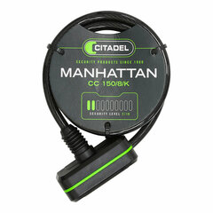 Jalgratta lukk Citadel Manhattan CC 150/8/K, 8x1500 mm hind ja info | Rattalukud | kaup24.ee