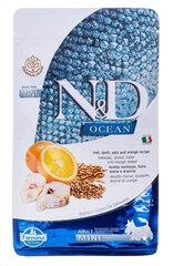 Farmina N&D Ocean Adult Mini väikest tõugu koertele koos tursa, nisu, kaera ja apelsinidega, 800 g цена и информация | Сухой корм для собак | kaup24.ee