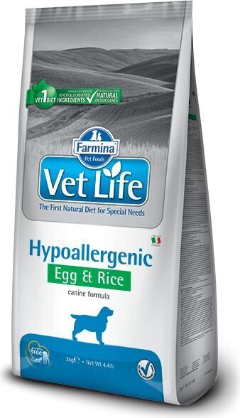 Farmina Pet Foods Vet Life Hypoallergenic igat tõugu koertele koos muna ja riisiga, 2 kg цена и информация | Kuivtoit koertele | kaup24.ee