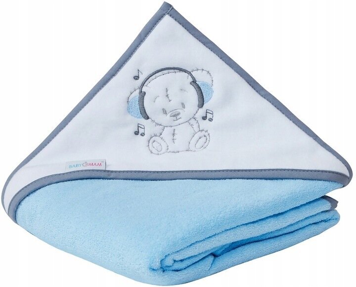 Kapuutsiga laste rätik Babymam, 100x100 cm, Blue hind ja info | Vannitooted | kaup24.ee