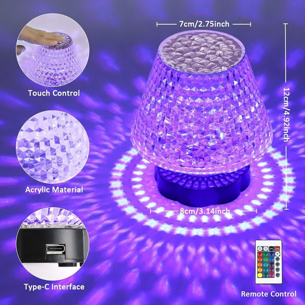 Rouclo LED laualamp, 16 värvi цена и информация | Laualambid | kaup24.ee