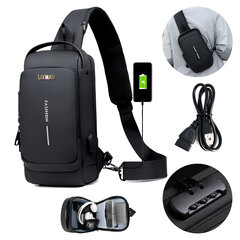 Рюкзак через плечо с замком и отверстием для зарядки USB для женщин и мужчин Livman цена и информация | Женские сумки | kaup24.ee