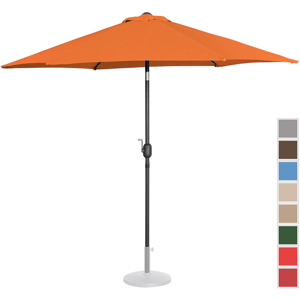 Ümmargune kallutatav terrassiga vändaga vihmavari. 270 cm oranž hind ja info | Päikesevarjud, markiisid ja alused | kaup24.ee