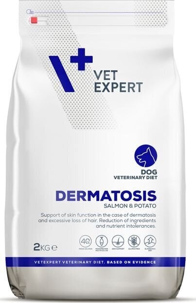 VetExpert 4T Veterinary Diet Dog Dermatosis koeratoit lõhe ja kartuliga, 2kg hind ja info | Kuivtoit koertele | kaup24.ee