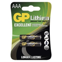 Patarei GP Lithium AAA 1.5V, 2tk цена и информация | GP Batteries Освещение и электротовары | kaup24.ee