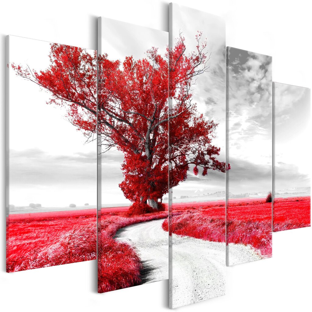 Maal - Lone Tree (5 Parts) Red hind ja info | Seinapildid | kaup24.ee