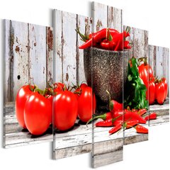 Maal - Red Vegetables (5 Parts) Wood Wide hind ja info | Seinapildid | kaup24.ee