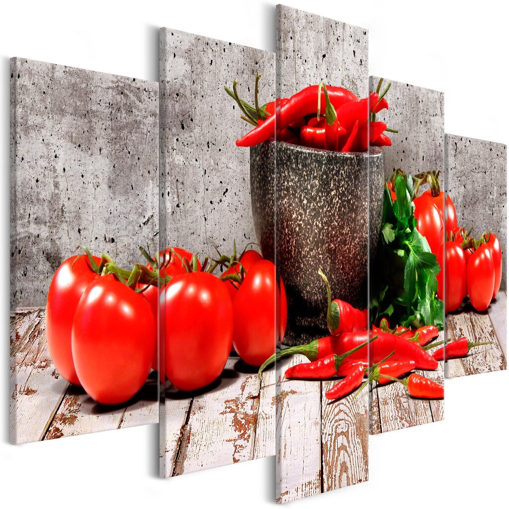 Maal - Red Vegetables (5 Parts) Concrete Wide цена и информация | Seinapildid | kaup24.ee