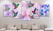 Maal - Colourful Hummingbirds (5 Parts) Wide Violet hind ja info | Seinapildid | kaup24.ee