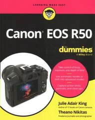 Canon EOS R50 For Dummies цена и информация | Книги по фотографии | kaup24.ee