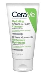 Крем очищающий увлажняющий CeraVe Hydrating Cream-to-Foam, 50 мл цена и информация | Аппараты для ухода за лицом | kaup24.ee