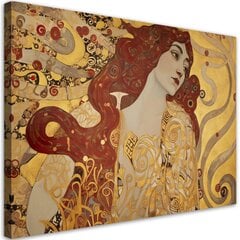 Seinapilt, Gustav Klimt, Pikkade juustega naine цена и информация | Репродукции, картины | kaup24.ee