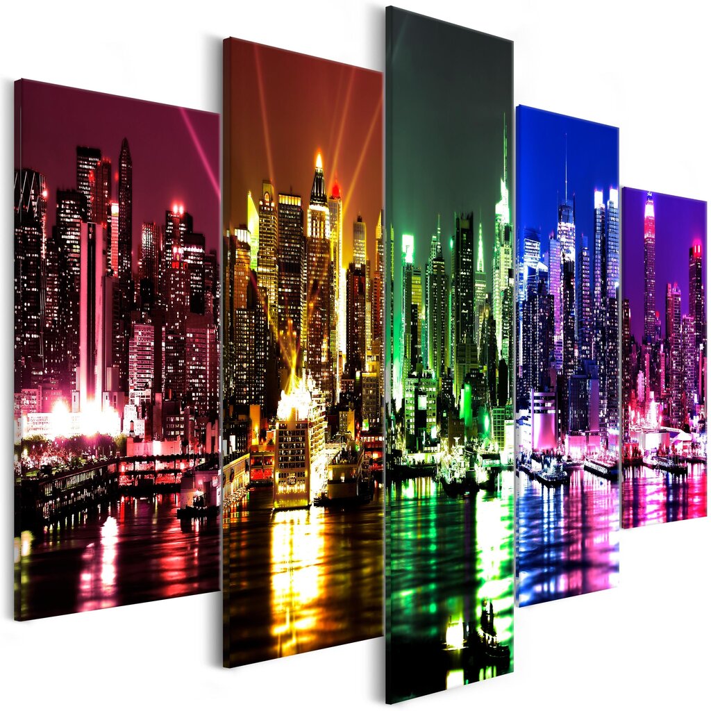 Maal - Rainbow New York (5 Parts) Wide hind ja info | Seinapildid | kaup24.ee