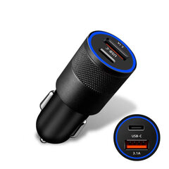 USB-C автомобильное зарядное устройство цена и информация | Зарядные устройства для телефонов | kaup24.ee
