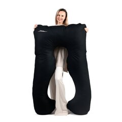 Подушка для сна и кормления U-образная для беременных, Черный, 100х150см цена и информация | Подушки для кормления | kaup24.ee