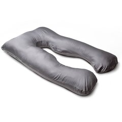 Подушка для сна и кормления беременных U-образная, Серый, 100х150см цена и информация | Подушки для кормления | kaup24.ee