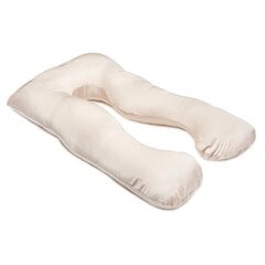 Подушка для сна и кормления U-образная для беременных, Кремовая, 100х150см цена и информация | Подушки для кормления | kaup24.ee