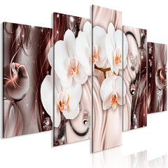 Maal - Orchid Waterfall (5 Parts) Wide Pink цена и информация | Картины, живопись | kaup24.ee