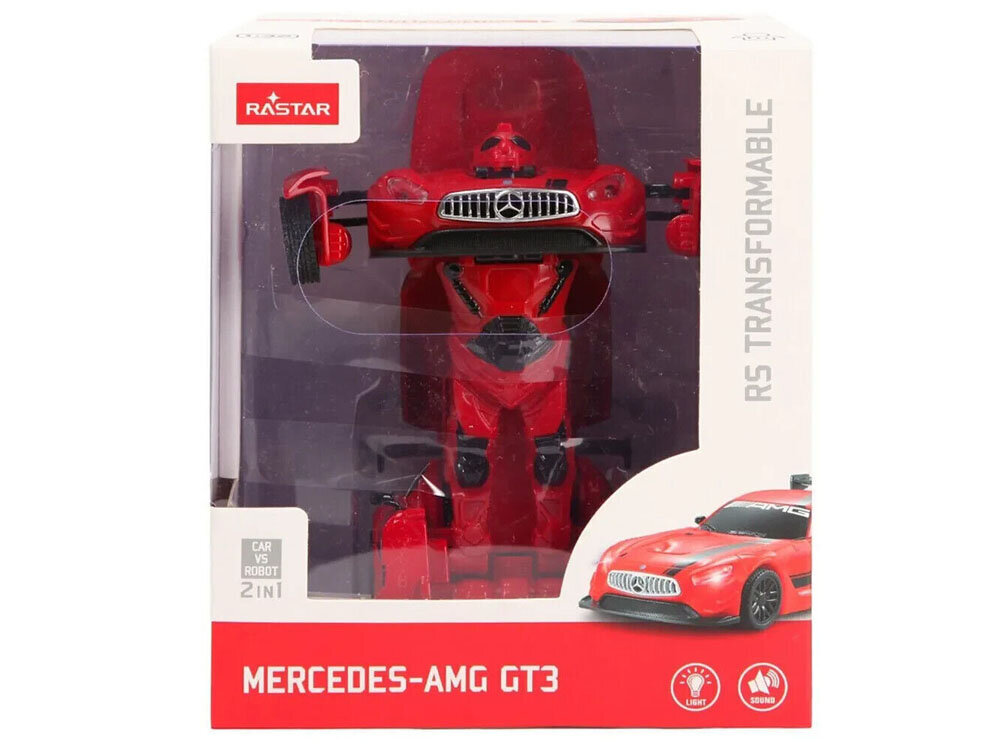 Auto Mercedes GT3 AMG robot Rastar, punane hind ja info | Arendavad mänguasjad | kaup24.ee
