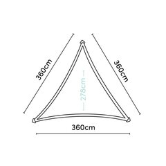 Kolmnurkne varjupurje Platinum Sun & Shade Coolfit 360x360x360cm, roheline цена и информация | Зонты, маркизы, стойки | kaup24.ee