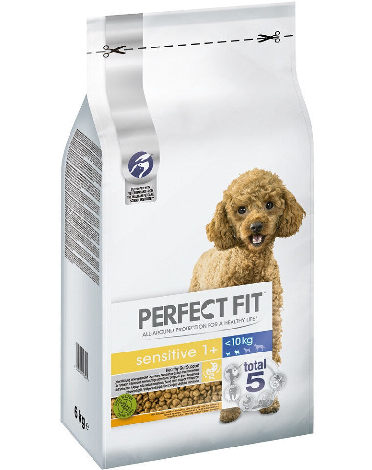 Perfect Fit Sensitive 1+ väikest tõugu koertele kalkuniga, 6 kg hind ja info | Kuivtoit koertele | kaup24.ee