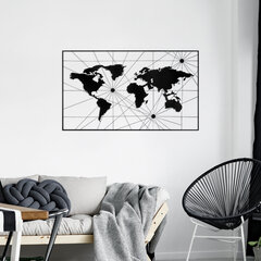 Wallity metalinė sienų dekoracija World map 16, 70 cm цена и информация | Детали интерьера | kaup24.ee