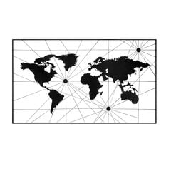 Wallity metalinė sienų dekoracija World map 16, 70 cm цена и информация | Детали интерьера | kaup24.ee