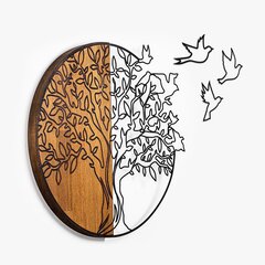 Wallity seinakaunistus Tree and birds 2, 56 cm цена и информация | Детали интерьера | kaup24.ee