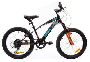 Rower 20 cali dla chłopca Tiger Bike Shimano RevoShift 6 biegowy czarno pomarańczowy цена и информация | Велосипеды | kaup24.ee