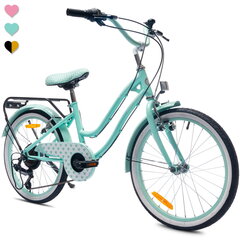 Велосипед для девочек 20 дюймов с 6-скоростной кассетой Shimano Tourney и медным рулем Revoshift Heart Bike цена и информация | Велосипеды | kaup24.ee