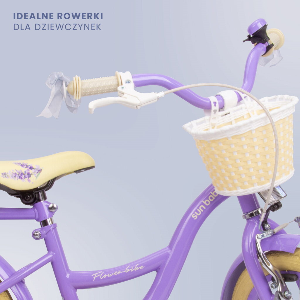 Flower Bike jalgratas tüdrukule 16'', lilla цена и информация | Jooksurattad | kaup24.ee