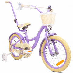 Велосипед для девочки 16 дюймов Push колеса боковые колеса Цветочный велосипед лаванда цена и информация | Балансировочные велосипеды | kaup24.ee