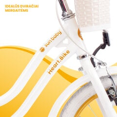 Велосипед для девочек 16 дюймов Push колеса боковые колеса сердце велосипед белое золото цена и информация | Велосипеды | kaup24.ee