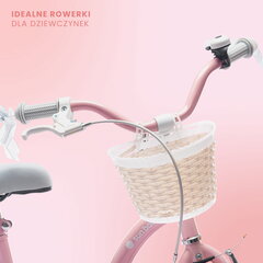 Велосипед для девочек 16 дюймов Pusher боковые колеса Цветочный велосипед розовый цена и информация | Балансировочные велосипеды | kaup24.ee