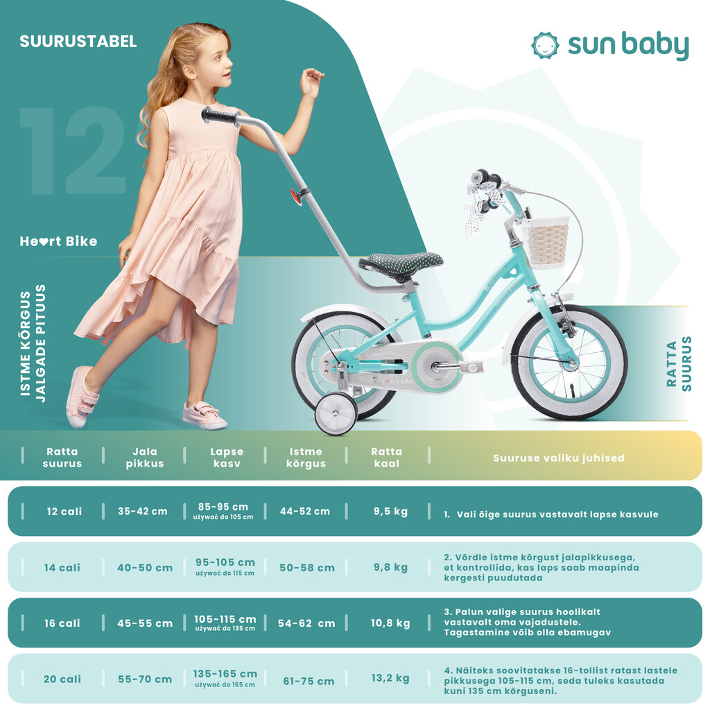 Laste jalgratas Heart Bike, 12", sinine цена и информация | Jalgrattad | kaup24.ee