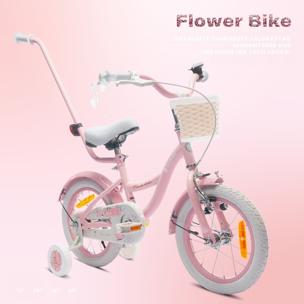 Jalgratas tüdrukule Flower Bike 14, roosa цена и информация | Jalgrattad | kaup24.ee