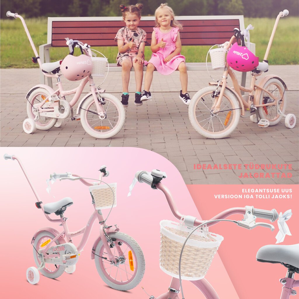 Jalgratas tüdrukule Flower Bike 14, roosa цена и информация | Jalgrattad | kaup24.ee