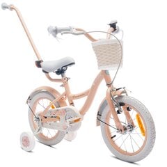 Велосипед для девочки 14 дюймов Pusher боковые колеса Цветочный велосипед розовый цена и информация | Балансировочные велосипеды | kaup24.ee