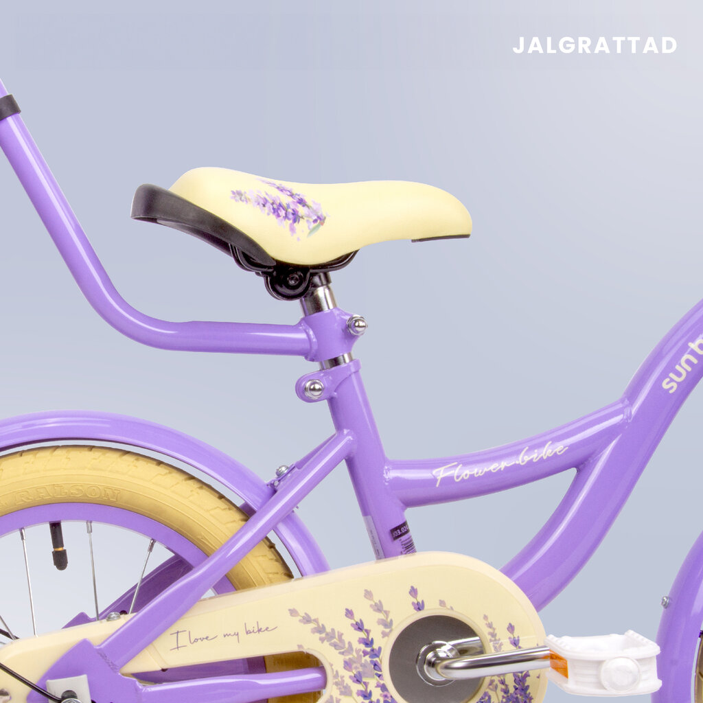 Jalgratas tüdrukule Flower Bike 14, lilla hind ja info | Jalgrattad | kaup24.ee