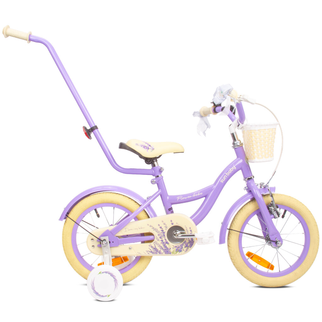 Jalgratas tüdrukule Flower Bike 14, lilla hind ja info | Jalgrattad | kaup24.ee