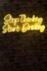 Wallity seinadekoratsioon Stop Thinking Start Drinking, 34 cm цена и информация | Детали интерьера | kaup24.ee