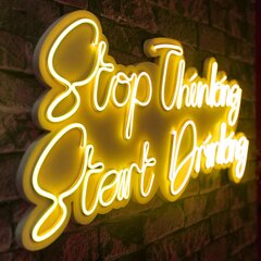 Wallity seinadekoratsioon Stop Thinking Start Drinking, 34 cm цена и информация | Детали интерьера | kaup24.ee