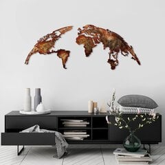 Wallity metallist seinadekoratsioon World map-1, 59 cm цена и информация | Детали интерьера | kaup24.ee