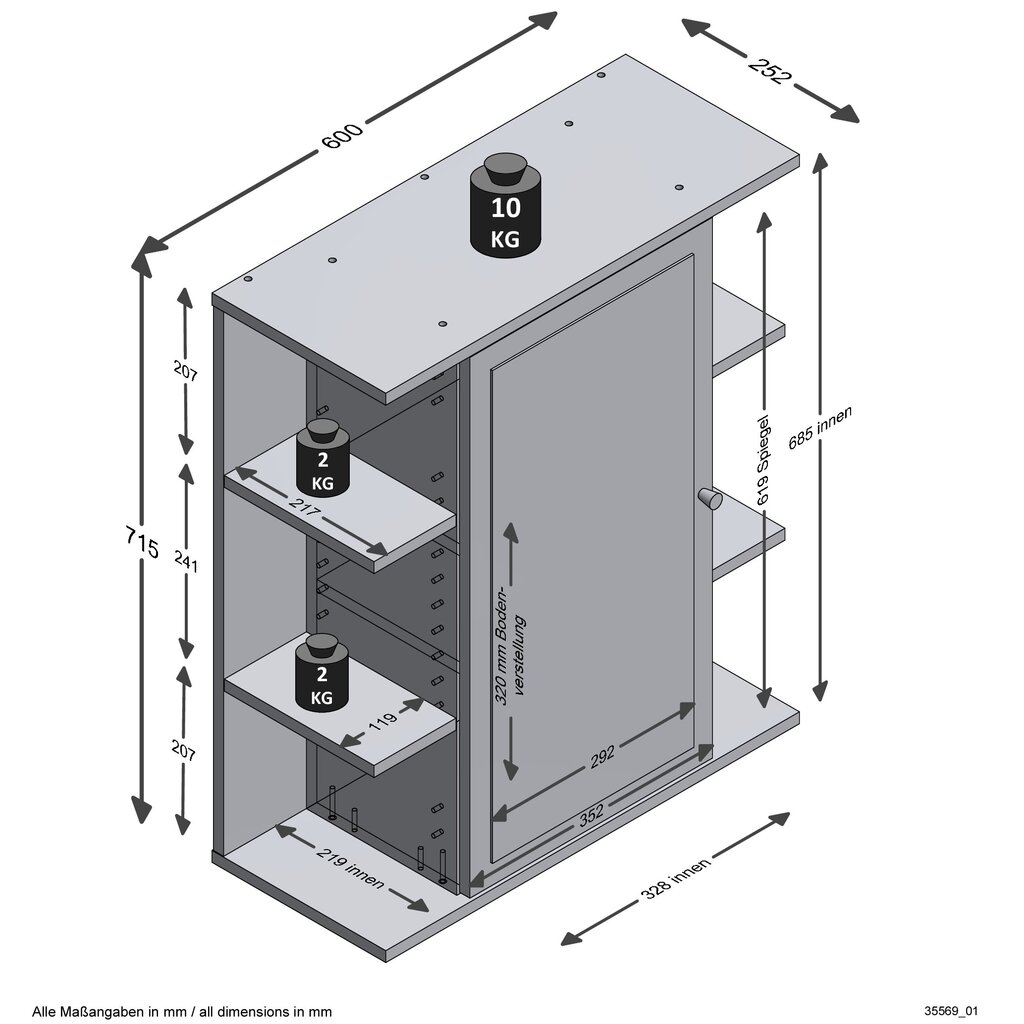 Peegelkapp Madoc 5 hind ja info | Vannitoakapid | kaup24.ee