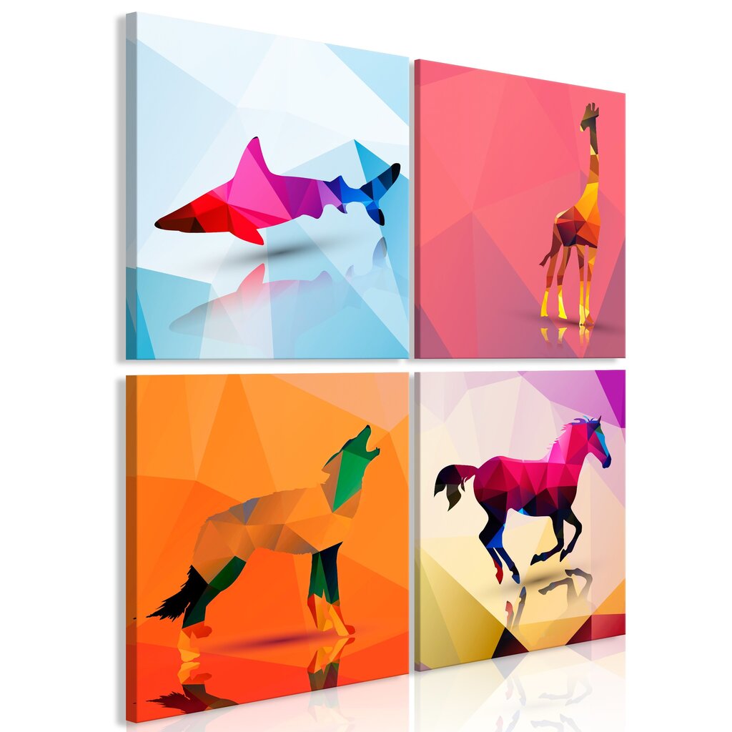 Maal - Geometric Animals (4 Parts) hind ja info | Seinapildid | kaup24.ee