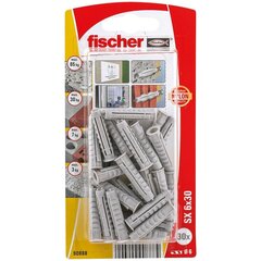 Шипы Fischer SX 90888 Нейлон 6 x 30 mm (30 штук) цена и информация | Механические инструменты | kaup24.ee